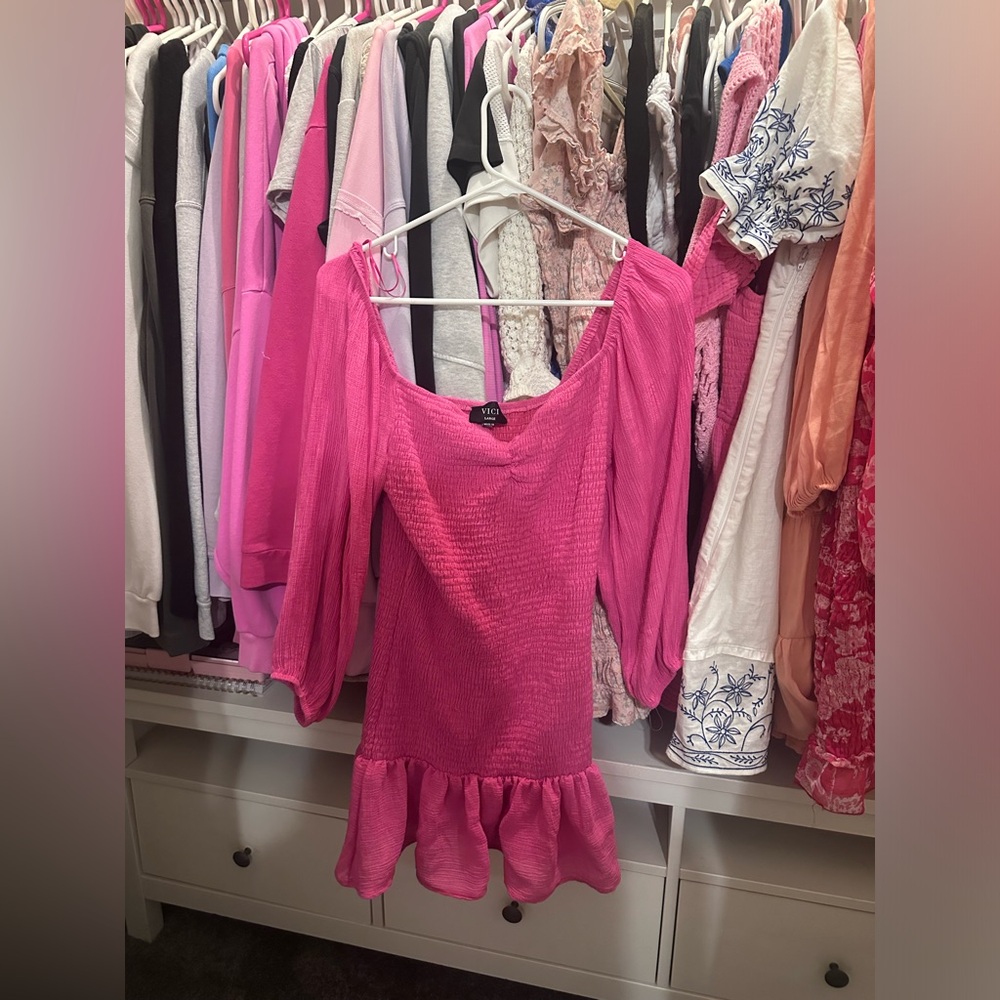Vicki Pink Mini Dress